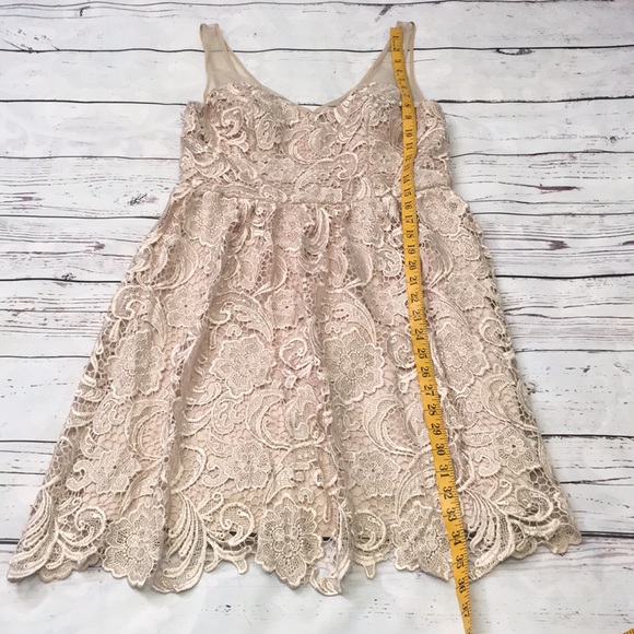 Adrianna Papell Champagne Lace Dress - Picture 3 of 7